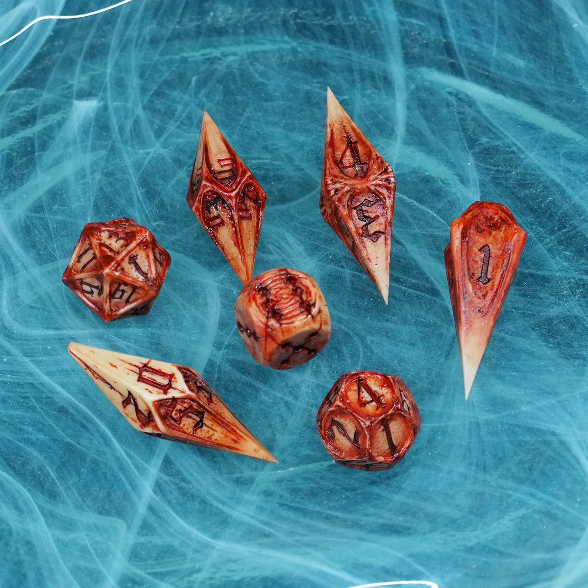 Necrohedral Bone Dice Full Set - Blud Magik