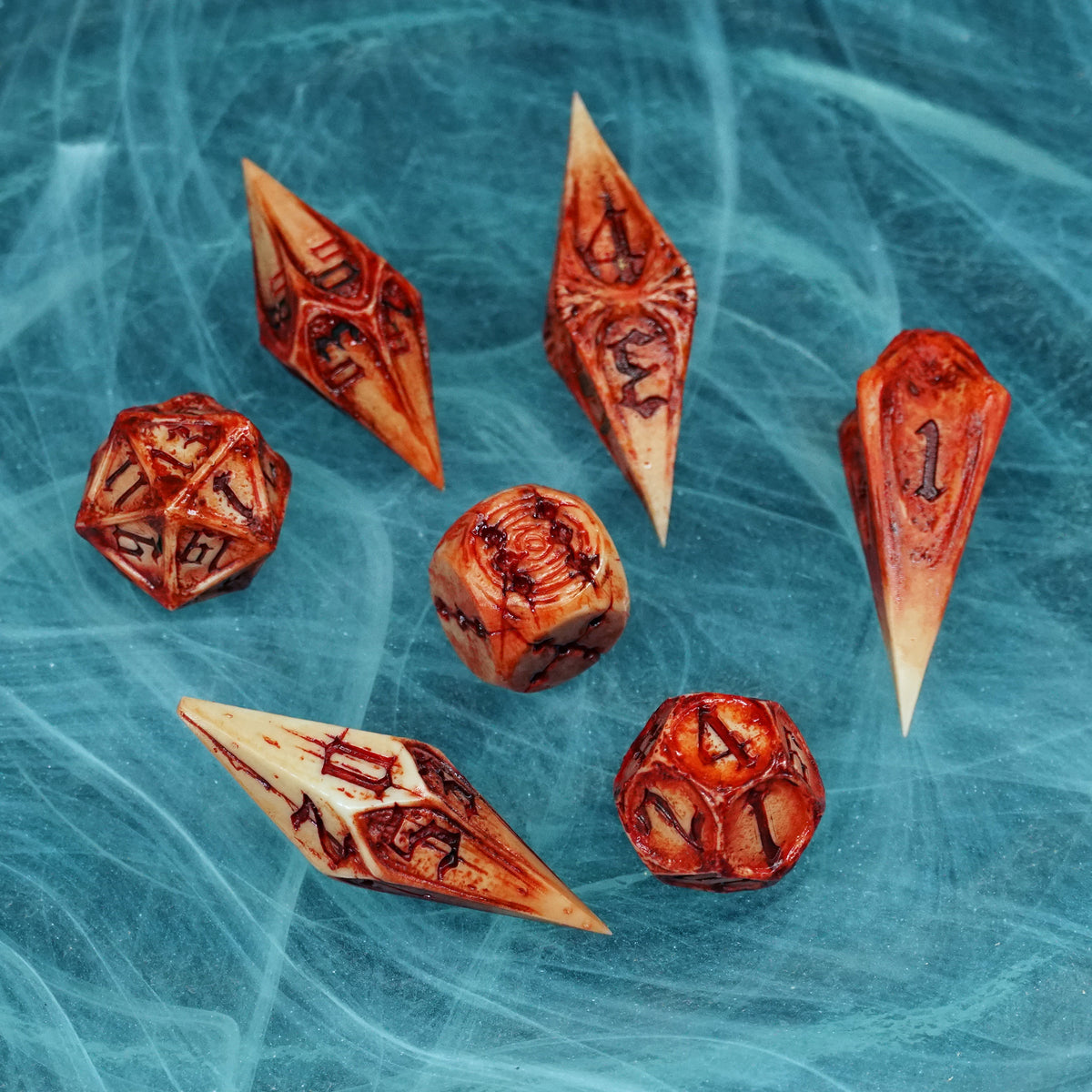 Necrohedral Bone Dice Full Set - Blud Magik