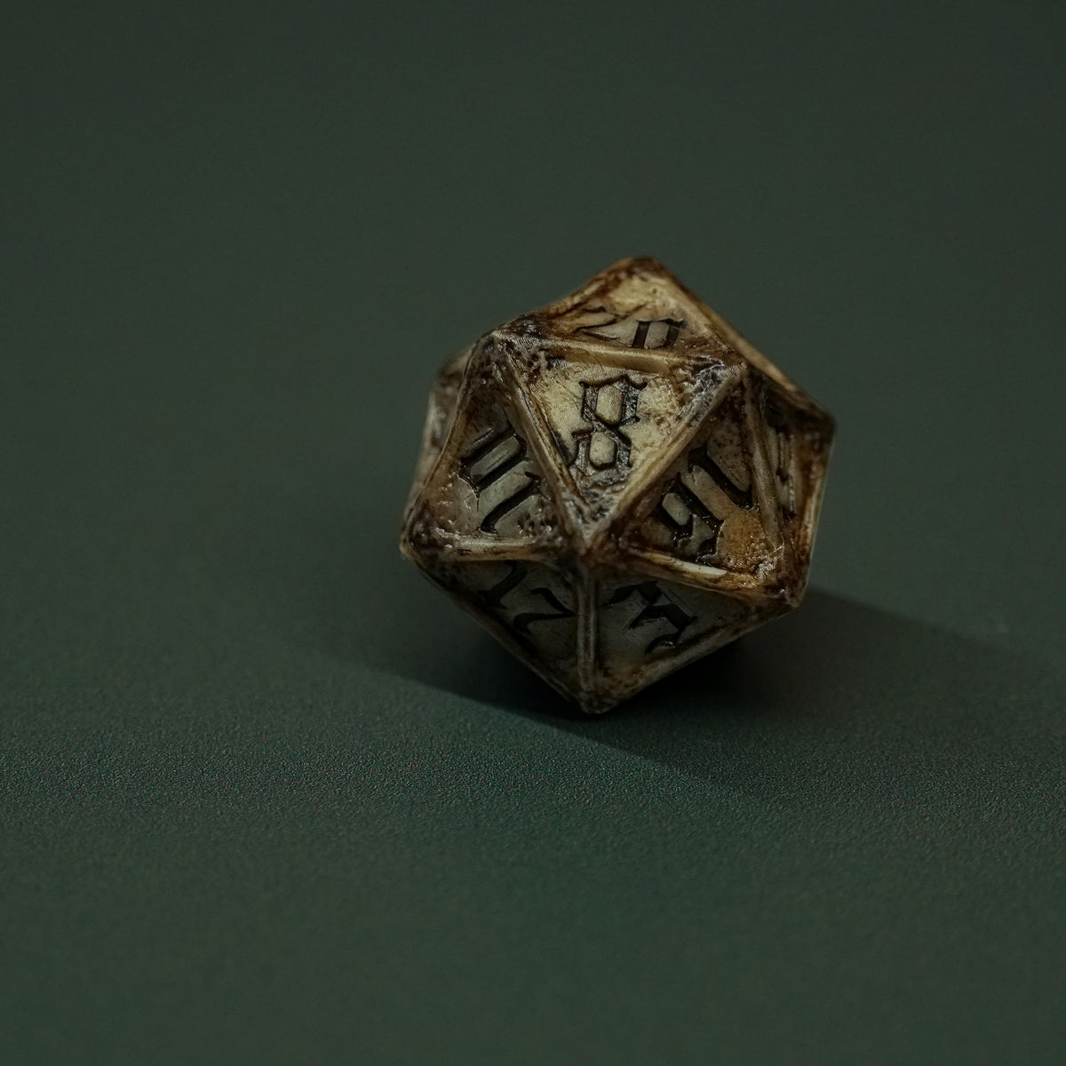 D20 Necrohedral Bone Dice - Woodland Rot